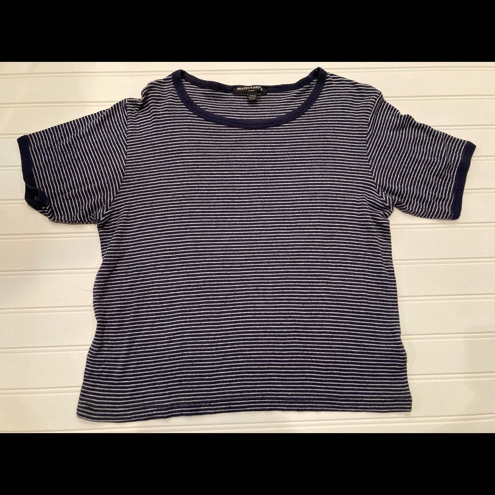 Navy and White Striped Shirt
